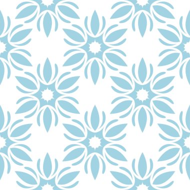 Beyaz zemin üzerine mavi çiçek seamless modeli. Tekstil ve duvar kağıtları için sorunsuz tasarım