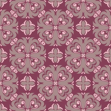 Sorunsuz arka plan. Çiçek mor kırmızı desenli duvar kağıtları, Tekstil ve kumaş için