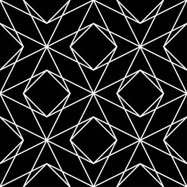 Siyah ve beyaz geometrik yazdır. Web, Tekstil ve duvar kağıtları için seamless modeli