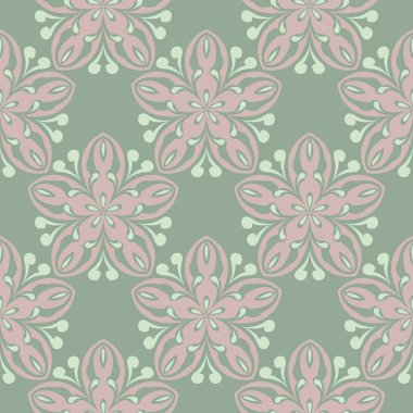 Yeşil çiçek arka plan. Duvar kağıtları, Tekstil ve kumaş için çiçek tasarımları ile Seamless modeli