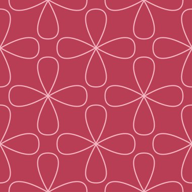 Kırmızı ve soluk pembe geometrik süsleme. Web, Tekstil ve duvar kağıtları için seamless modeli