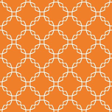 Geometrik süsleme. Turuncu ve beyaz seamless modeli web, Tekstil ve duvar kağıtları için