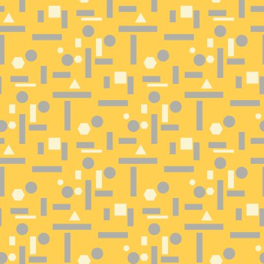 Geometrik seamless modeli. Sarı gri ve beyaz renkli arka plan duvar kağıtları, Tekstil ve kumaş için