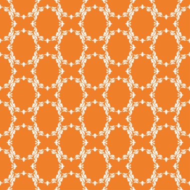 Turuncu çiçek süsleme beyaz elemanları ile. Tekstil ve duvar kağıtları için seamless modeli