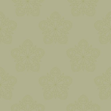 Zeytin yeşili çiçek süsleme. Tekstil ve duvar kağıtları için seamless modeli