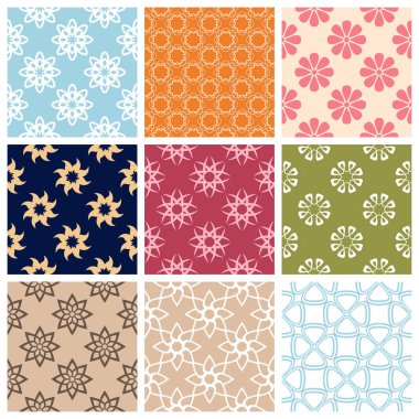 Duvar kağıtları, Tekstil ve kumaş çiçek desenleri ile sorunsuz kökenden ayarla