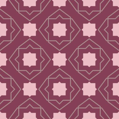 Geometrik seamless modeli. Mor kırmızı arka plan duvar kağıtları, Tekstil ve kumaş için