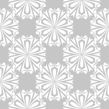 Gri ve beyaz çiçek süsleme. Tekstil ve duvar kağıtları için seamless modeli