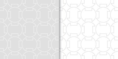 Açık gri geometrik yazdırır. Web, Tekstil ve duvar kağıtları için dikişsiz desen seti