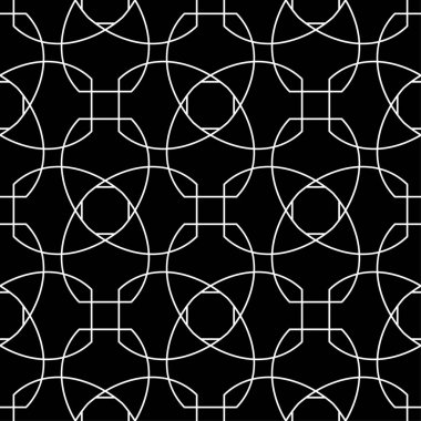 Siyah ve beyaz geometrik süsleme. Web, Tekstil ve duvar kağıtları için seamless modeli
