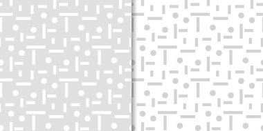 Geometrik süsler kümesi. Web, Tekstil ve duvar kağıtları için ışık gri Dikişsiz desen