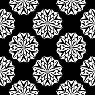 Siyah arka plan üzerine beyaz çiçek tasarım. Tekstil ve duvar kağıtları için seamless modeli