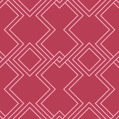 Kırmızı ve soluk pembe geometrik süsleme. Web, Tekstil ve duvar kağıtları için seamless modeli