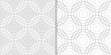 Işık gri geometrik süsler. Web, Tekstil ve duvar kağıtları için dikişsiz desen seti