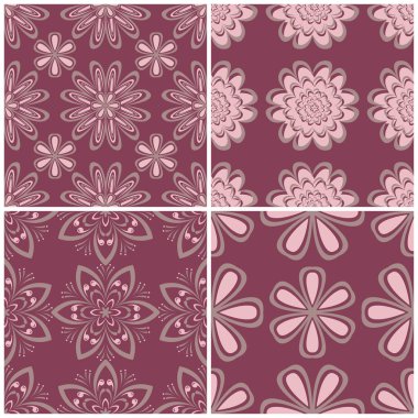 Menekşe sorunsuz arka plan duvar kağıtları, Tekstil ve kumaş çiçek desenleri ile ayarla