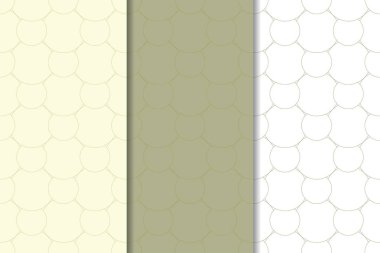 Geometrik süsler kümesi. Zeytin yeşili ve beyaz Dikişsiz desen web, Tekstil ve duvar kağıtları için