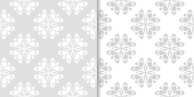 Işık gri çiçek arka planlar. Tekstil ve duvar kağıtları için dikişsiz desen seti