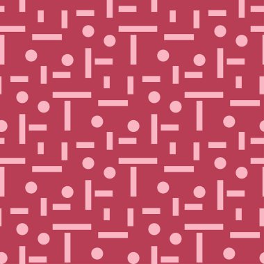 Geometrik süsleme. Kırmızı ve soluk pembe seamless modeli web, Tekstil ve duvar kağıtları için