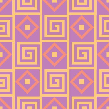 Geometrik sorunsuz arka plan. Bright öğeleri için duvar kağıtları, Tekstil ve kumaş mor arka plan üzerinde renkli