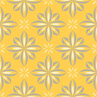 Sorunsuz çiçek desenli. Parlak sarı arka plan duvar kağıtları, Tekstil ve kumaş için çiçek tasarımları ile