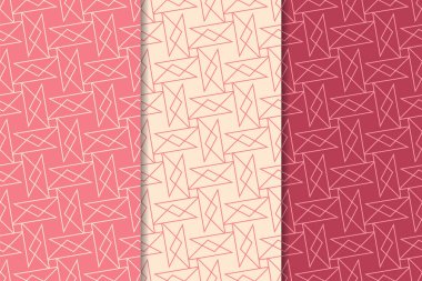 Web, Tekstil ve duvar kağıtları için dikey Dikişsiz desen kiraz kırmızı geometrik dizi