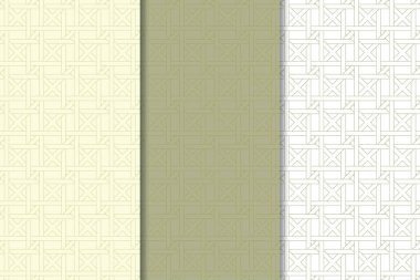 Web, Tekstil ve duvar kağıtları için dikey Dikişsiz desen zeytin yeşil ve beyaz geometrik dizi