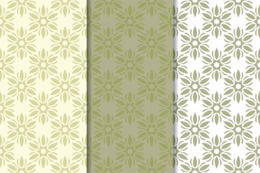 Zeytin yeşili çiçek sorunsuz süsler. Tekstil ve duvar kağıtları için dikey desenleri