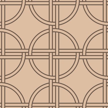 Bej ve kahverengi geometrik süsleme. Web, Tekstil ve duvar kağıtları için seamless modeli