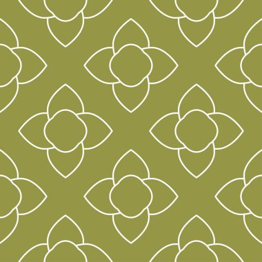 Zeytin yeşili ve beyaz geometrik seamless modeli web, Tekstil ve duvar kağıtları için