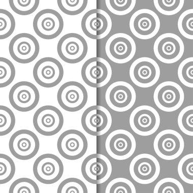 Gri ve beyaz geometrik süsler. Web, Tekstil ve duvar kağıtları için dikişsiz desen seti