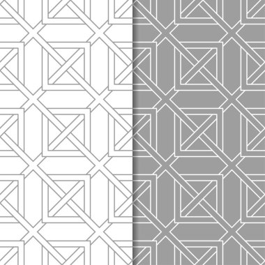 Web, Tekstil ve duvar kağıtları için dikişsiz desen gri ve beyaz geometrik dizi