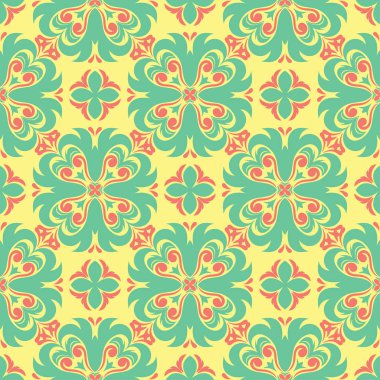 Çok sorunsuz çiçek arka plan renkli. Pembe mavi yeşil ve sarı desen Tekstil ve duvar kağıtları için