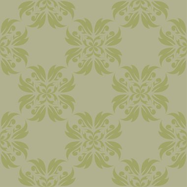 Zeytin yeşili çiçek süsleme. Tekstil ve duvar kağıtları için seamless modeli