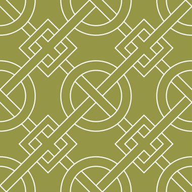Geometrik süsleme. Zeytin yeşili ve beyaz seamless modeli web, Tekstil ve duvar kağıtları için