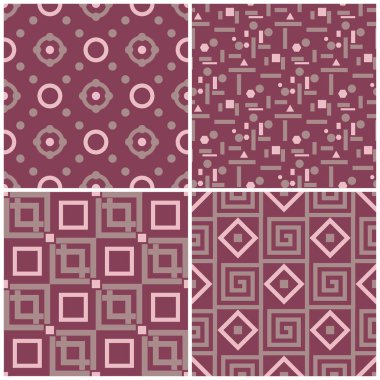 Menekşe sorunsuz arka plan duvar kağıtları, Tekstil ve kumaş için geometrik desenlerle ayarla