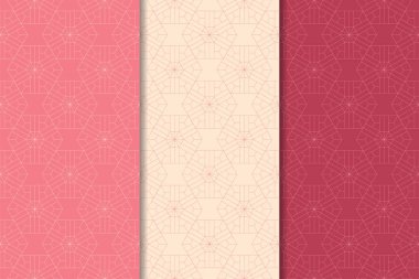 Web, Tekstil ve duvar kağıtları için dikey Dikişsiz desen kiraz kırmızı geometrik dizi