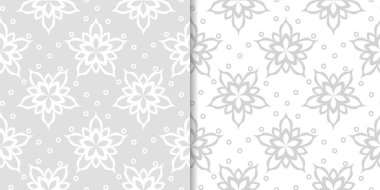 Çiçek arka ışık gri kümesi. Tekstil ve duvar kağıtları için dikişsiz desen