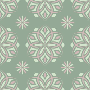 Yeşil çiçek arka plan. Duvar kağıtları, Tekstil ve kumaş için çiçek tasarımları ile Seamless modeli