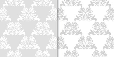 Işık gri çiçek arka planlar. Tekstil ve duvar kağıtları için dikişsiz desen seti