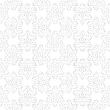 Işık gri ve beyaz çiçek süsleme. Tekstil ve duvar kağıtları için seamless modeli