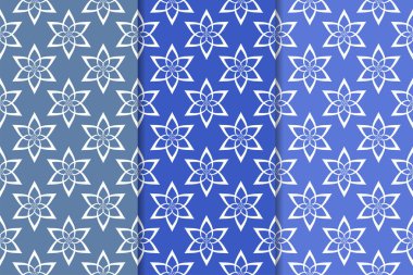 Çiçek desenleri kümesi. Mavi dikey Dikişsiz desen. Duvar kağıdı arka plan