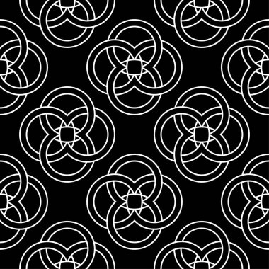 Siyah ve beyaz geometrik süsleme. Web, Tekstil ve duvar kağıtları için seamless modeli