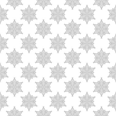 Beyaz arka plan üzerine açık gri çiçek süsleme. Tekstil ve duvar kağıtları için seamless modeli