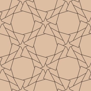 Kahverengi geometrik süsleme. Web, Tekstil ve duvar kağıtları için seamless modeli