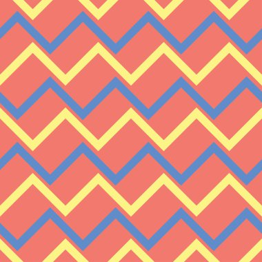 Geometrik parlak çok sorunsuz arka plan renkli. Turuncu arka plan üzerinde öğeleri mavi ve bej. Duvar kağıtları ve kumaşlar için tasarım