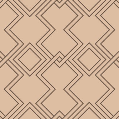 Bej ve kahverengi geometrik süsleme. Web, Tekstil ve duvar kağıtları için seamless modeli