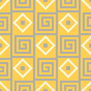 Geometrik seamless modeli. Sarı gri ve beyaz renkli arka plan duvar kağıtları, Tekstil ve kumaş için