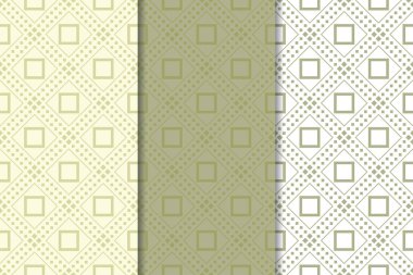Zeytin yeşili ve web, Tekstil ve duvar kağıtları için geometrik Dikişsiz desen beyaz set