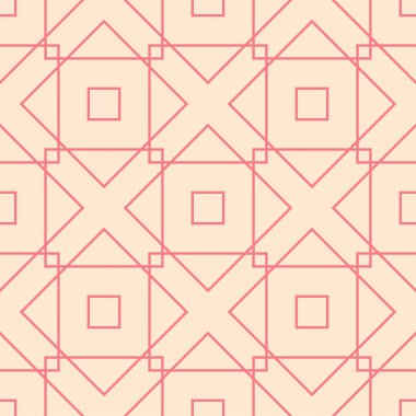 Geometrik süsleme pembe ve bej. Web, Tekstil ve duvar kağıtları için seamless modeli