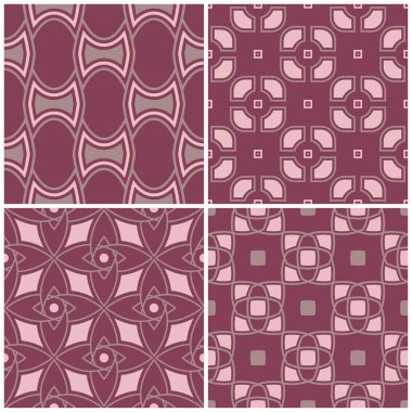 Menekşe sorunsuz arka plan duvar kağıtları, Tekstil ve kumaş için geometrik desenlerle ayarla